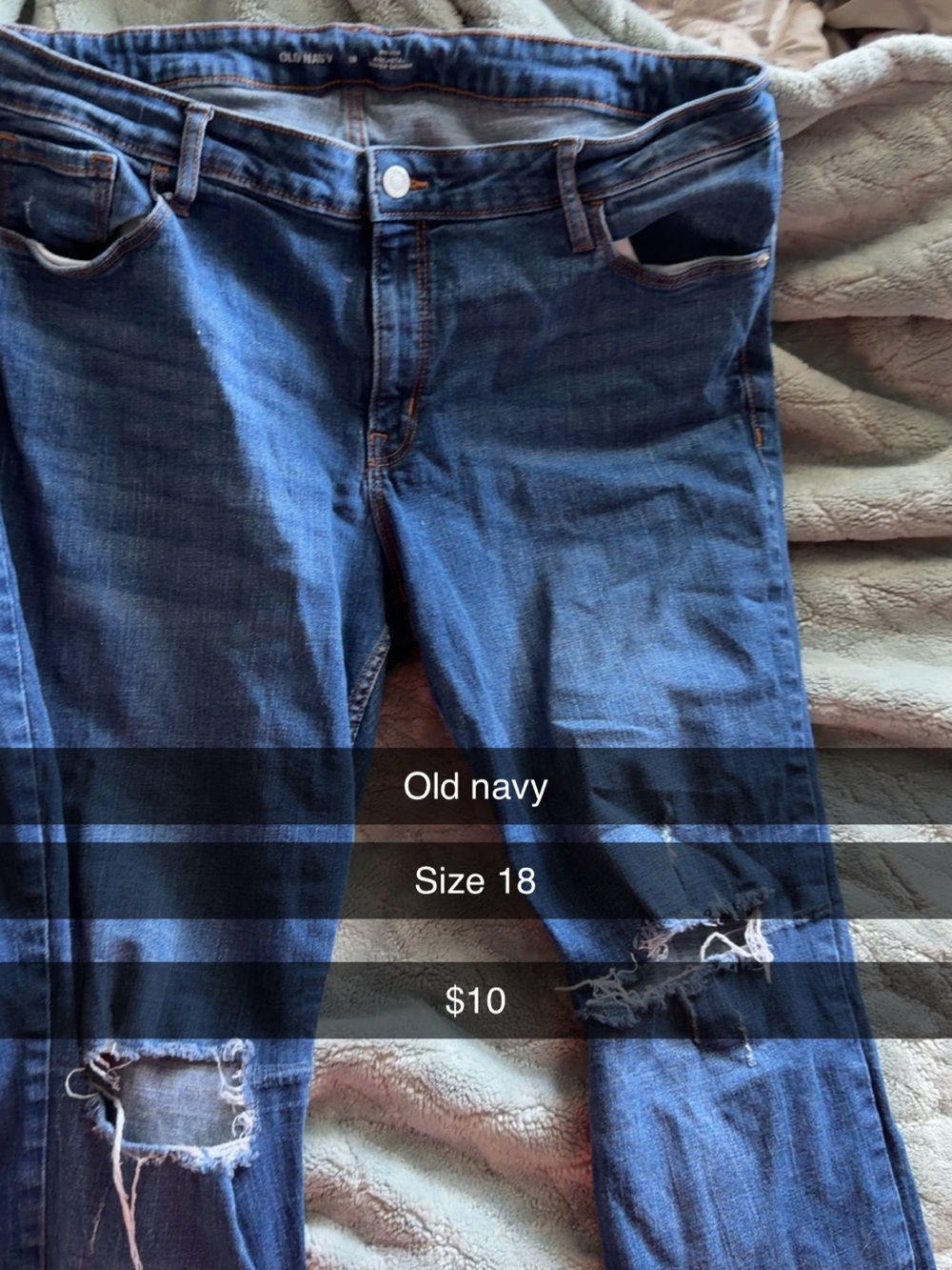 Old Navy Dark Blue Skinny Jeans with Knee Rips